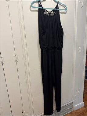 White House Black Market Black Strappy-Back Jumpsuit